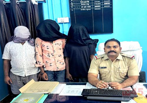 वाहन चेकिंग के दौरान तीन बाइक चोरों के साथ सात मोटरसाइकिलें बरामद
