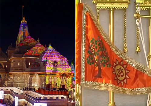 अयोध्या में राम मंदिर के शिखर पर आज धर्म ध्वजारोहण