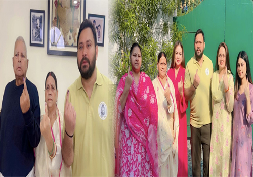 लालू परिवार ने मतदान कर लोकतंत्र में निभाई जिम्मेदारी