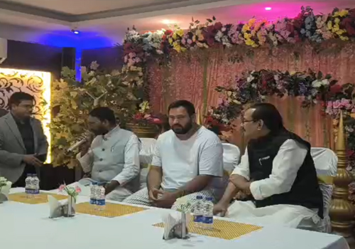 बिहार के नेता प्रतिपक्ष तेजस्वी यादव का देवघर में जोरदार स्वागत