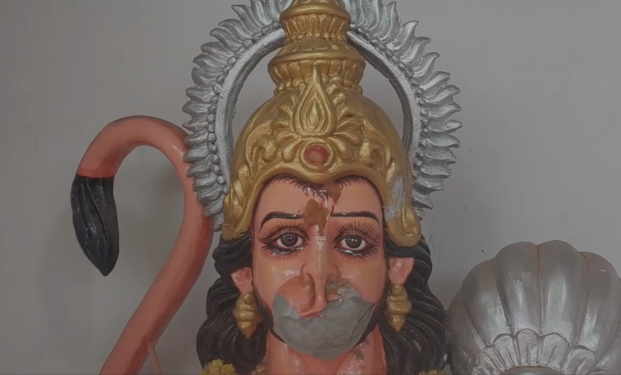 धनबाद में हनुमान मंदिर की प्रतिमा खंडित