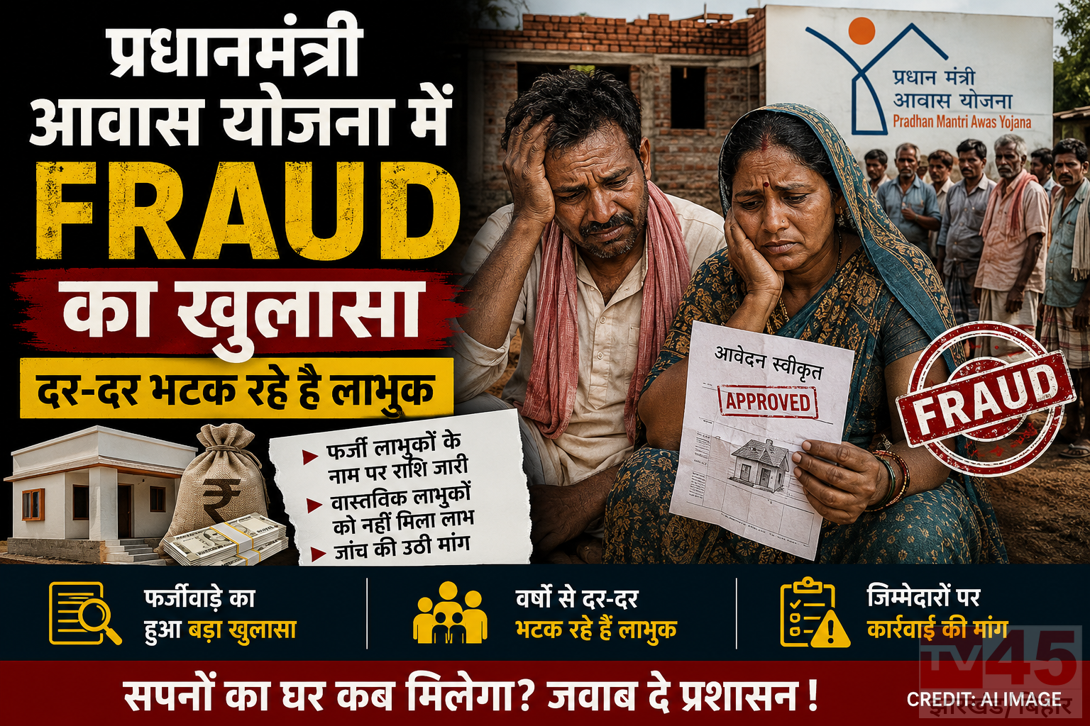 प्रधानमंत्री आवास योजना में fraud का खुलासा : दर-दर भटक रहे है लाभूक