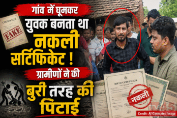 गांव में घूमकर युवक बनता था नकली सर्टिफिकेट (certificates) : ग्रामीणों ने की बुरी तरह की पिटाई