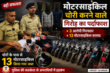मोटरसाइकिल (Motorcycle ) चोरी करने वालो का गिरोह का पर्दाफाश: चोरों के पास 13 मोटरसाइकिल किया गया जब्त