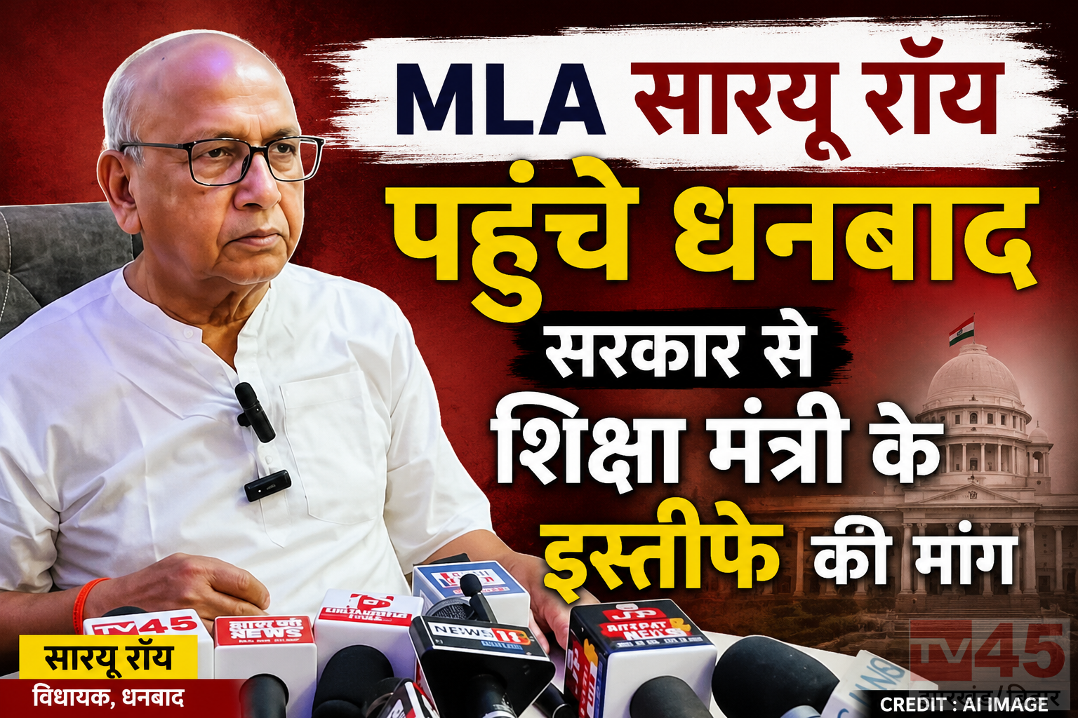 MLA Saryu Roy पहुंचे धनबाद : सरकार से शिक्षा मंत्री के इस्तीफे का किया मांग