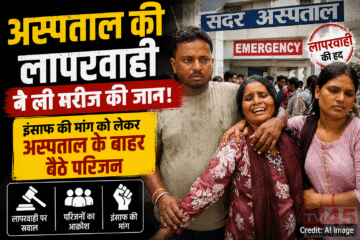 अस्पताल (Hospital) की लापरवाही ने ली मरीज की जान,इंसाफ की मांग को लेकर अस्पताल के बाहर बैठे परिजन