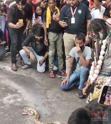 बोकारो: श्रावणी महोत्सव की शोभायात्रा में सांप से करतब, वन विभाग ने किया रेस्क्यू